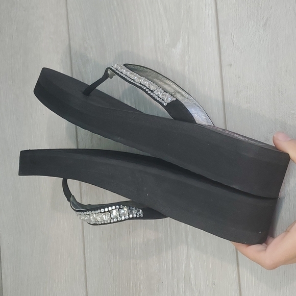 Skechers Womens Vinyasa Y2K Platform Rhinestone Sandals shoes sz 7 - Picture 6 of 11